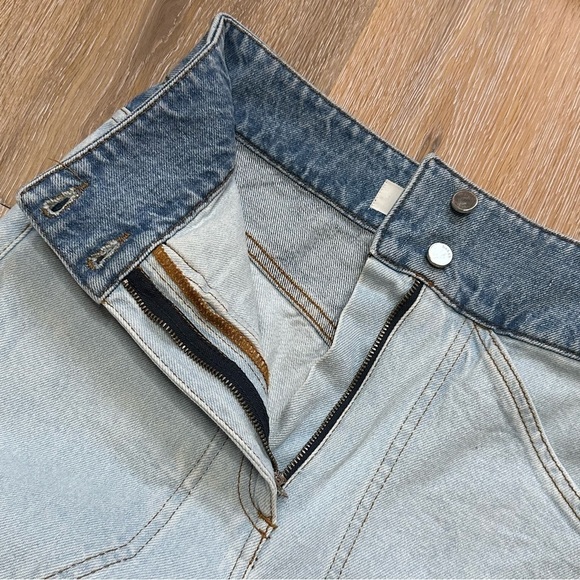 Retro ba&sh Jeans Apolo High Waisted Straight Leg Two-Tone Denim 100% Cotton - Picture 11 of 14